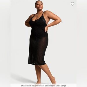 🆕 VICTORIA'S SECRET SWIM BEACHWEAR DIAMANTÉ KNIT BLING COVER-UP MIDI DRESS L